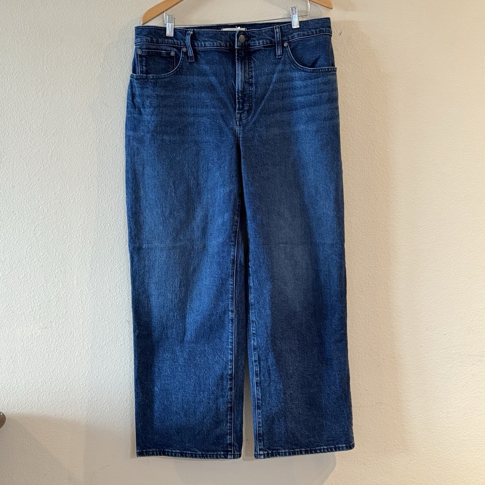 Madewell Perfect Vintage Wide Leg Jeans Womens 33 Dark Wash High Rise
